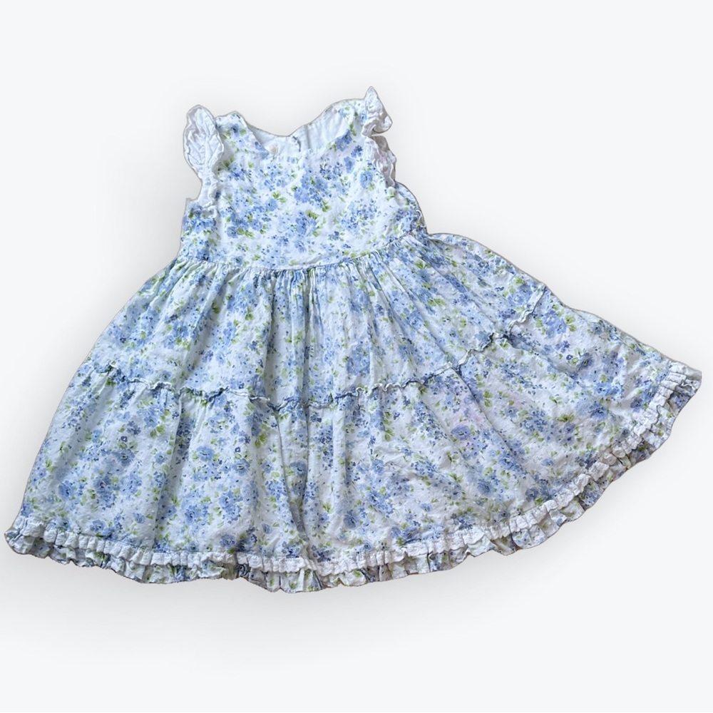Cottage Prairie Ruffled Floral Violet Laura Ashley London Cotton Dress ~ Child 6